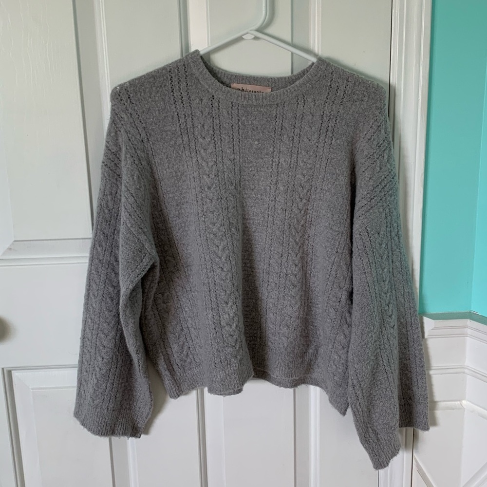 Grey knitted long sleeve T Shirt